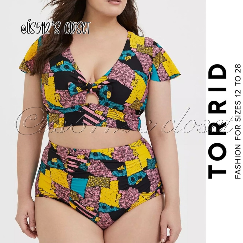 Torrid Disney The Nightmare Before Christmas Sally 2pc Bikini Swimsuit SET 2X 1X